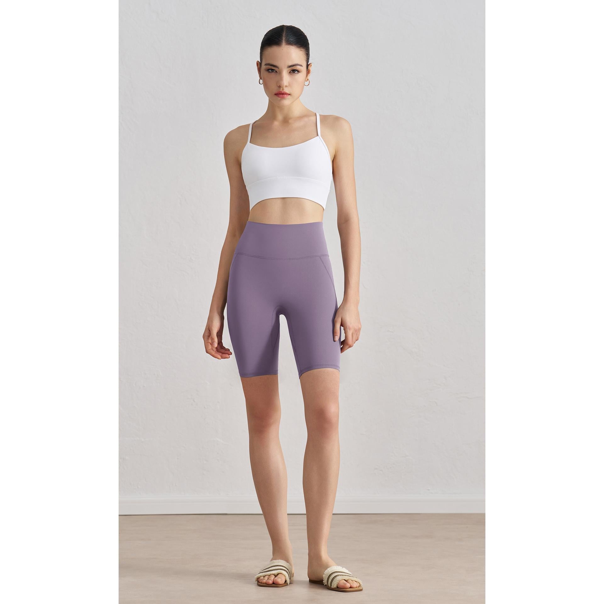 Antibacterial yoga shorts women's summer high waist hip lift sports cycling pants wear Pilates training clothes fitness three-point pants