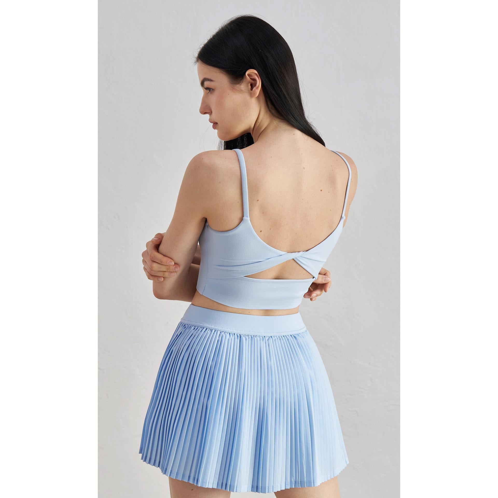 Naked removable yoga vest women's kinky back sports underwear running training fitness bra ebb top