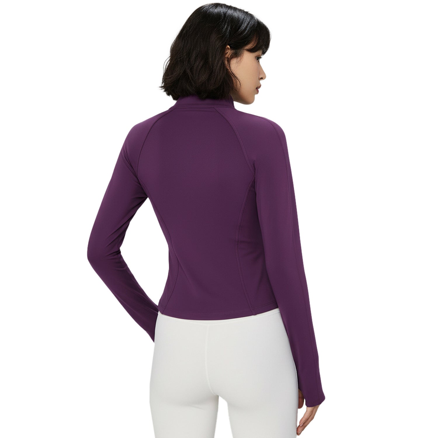 Autumn and winter thickened velvet yoga clothes jacket naked yoga top stand-up collar slim fitness thin sports fitness clothes