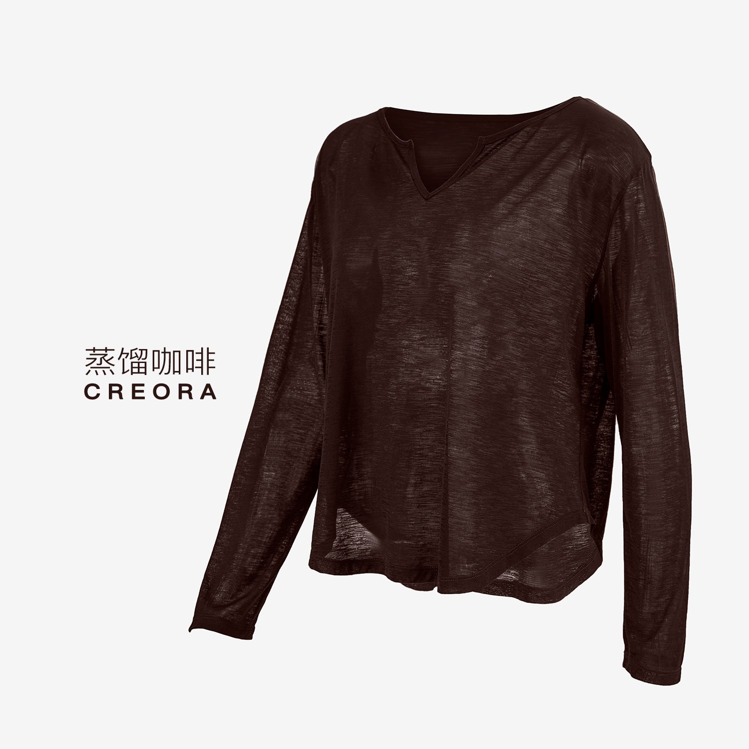 Slub yarn plant fiber yoga long-sleeved V-neck hazy loungewear sports long-sleeved loose yoga clothes top