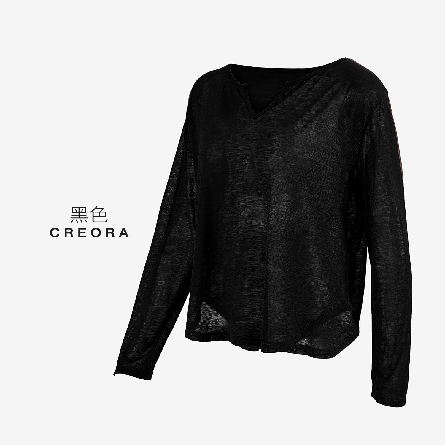 Slub yarn plant fiber yoga long-sleeved V-neck hazy loungewear sports long-sleeved loose yoga clothes top