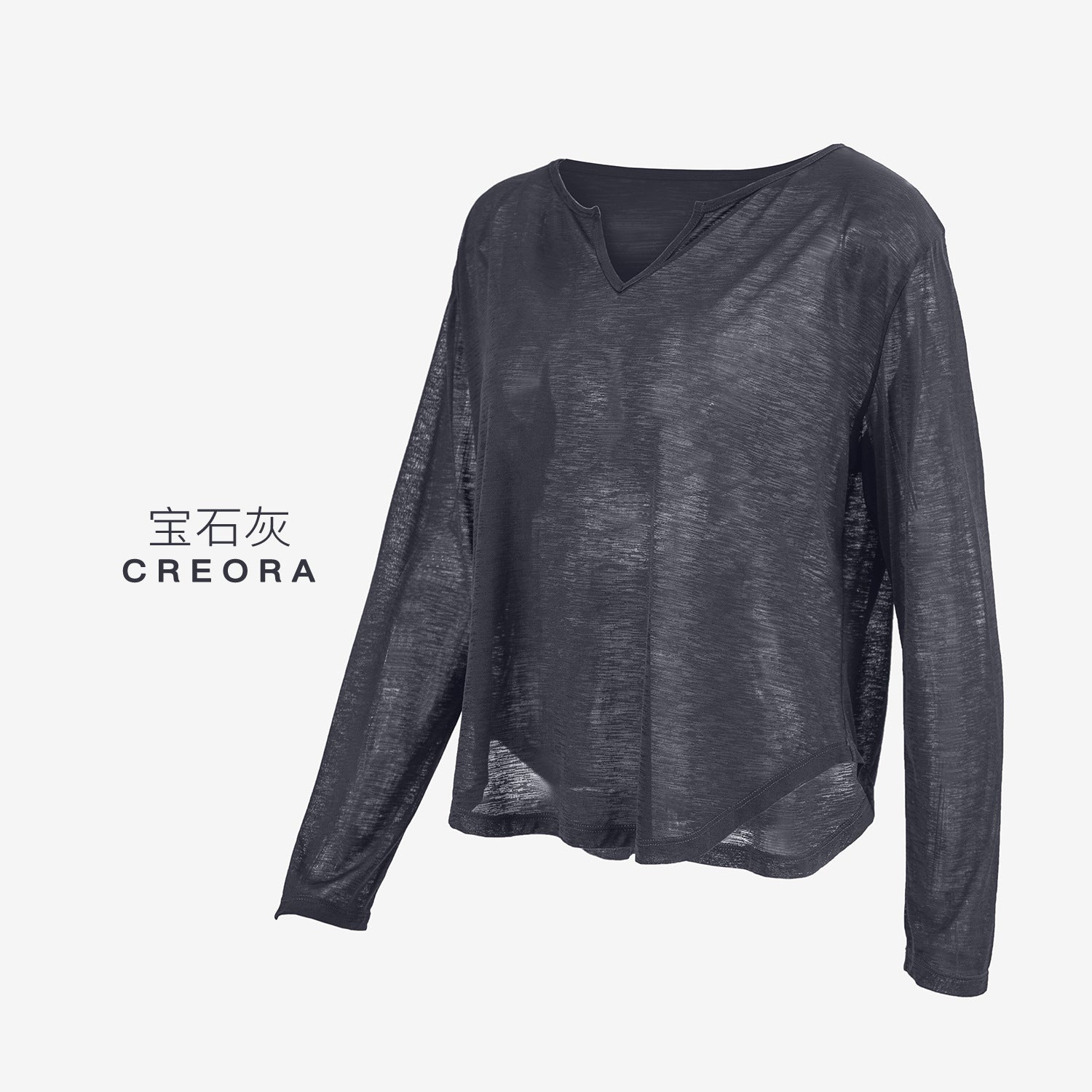Slub yarn plant fiber yoga long-sleeved V-neck hazy loungewear sports long-sleeved loose yoga clothes top