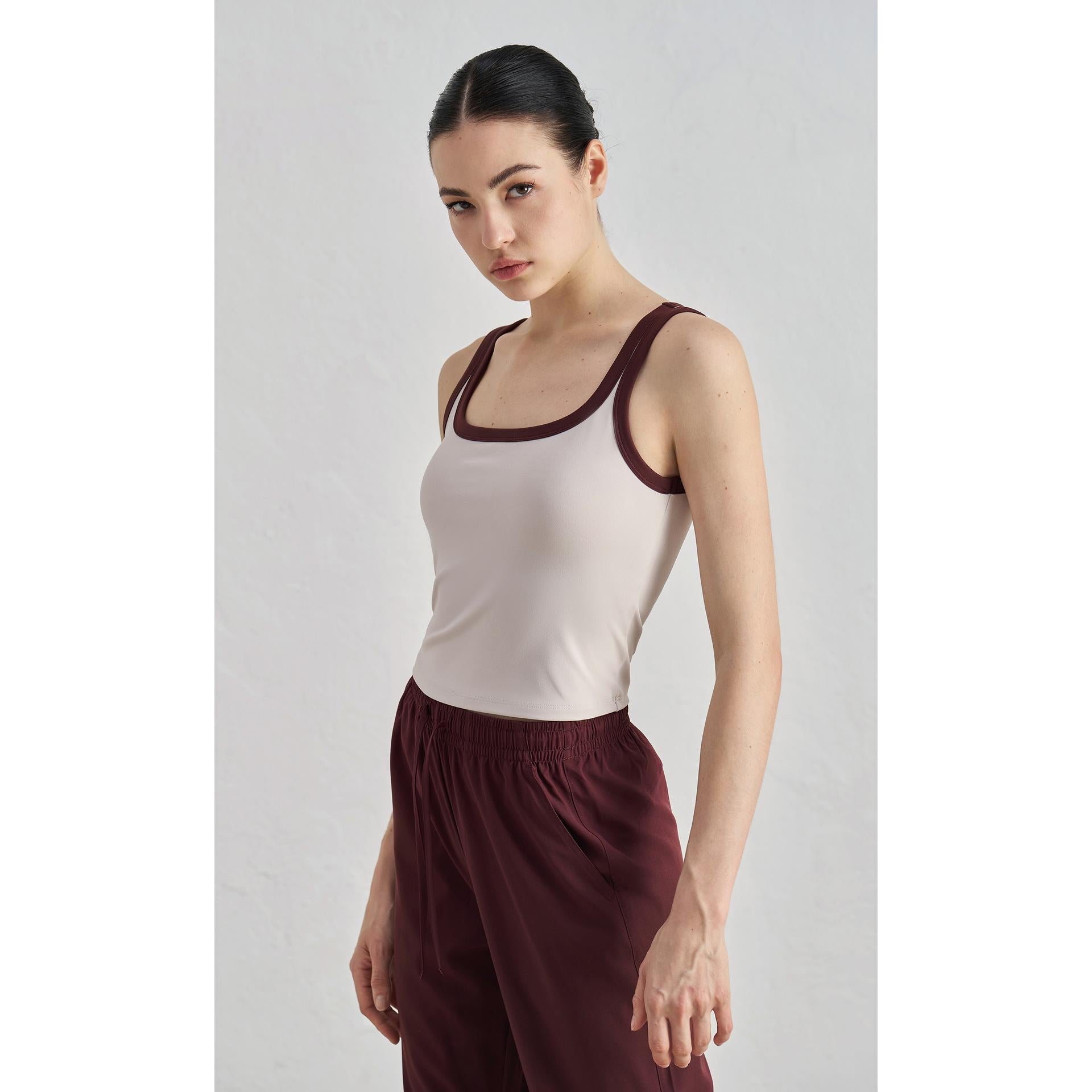 NULS youth nude color matching yoga underwear women's U-neck beautiful back outer wear sports vest summer sweet sister fitness bra