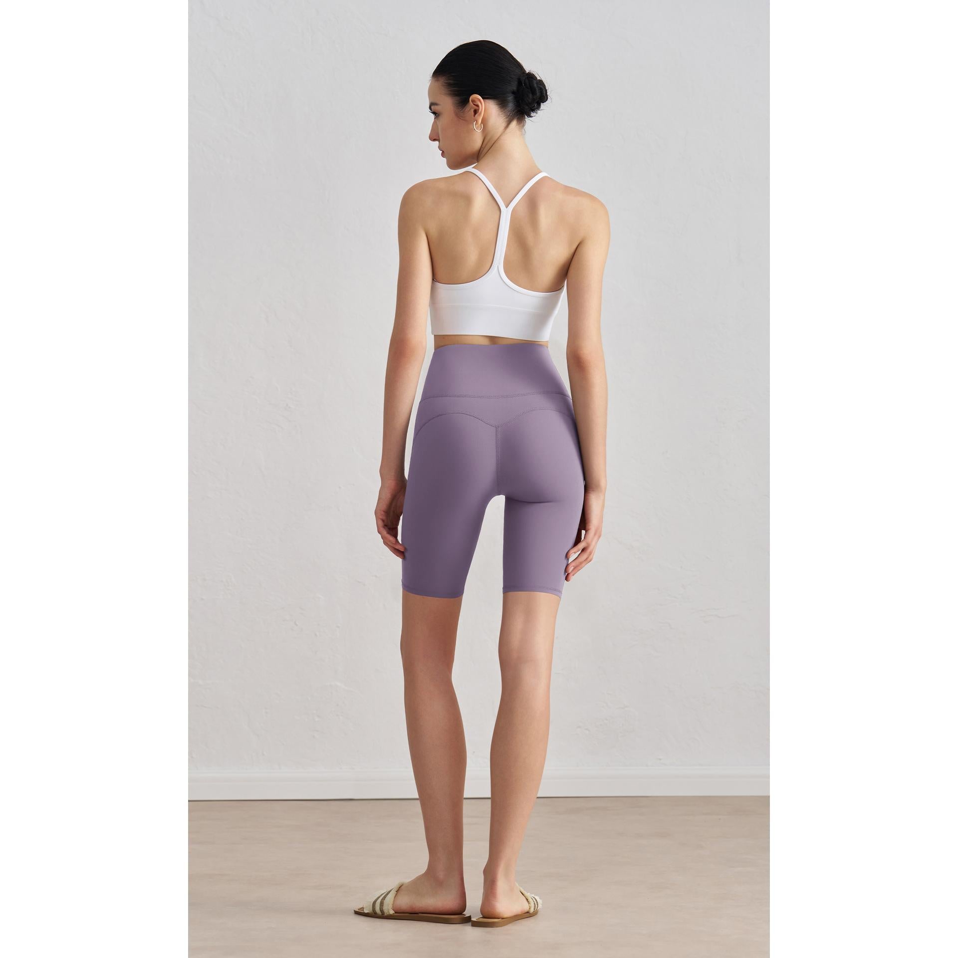 Antibacterial yoga shorts women's summer high waist hip lift sports cycling pants wear Pilates training clothes fitness three-point pants