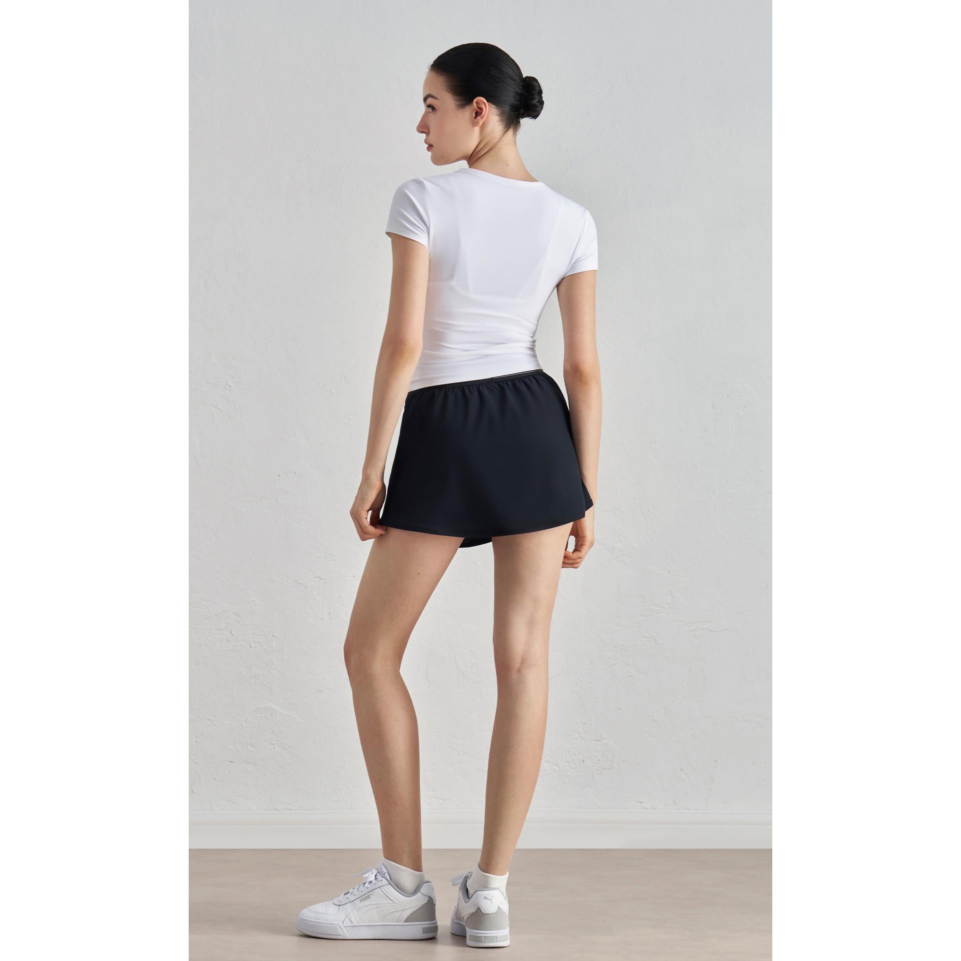 NU Youth Naked Sense Slim Skinny Yoga Short Sleeve High Sense Waist Sports T-Shirt Crew Neck Fitness Top