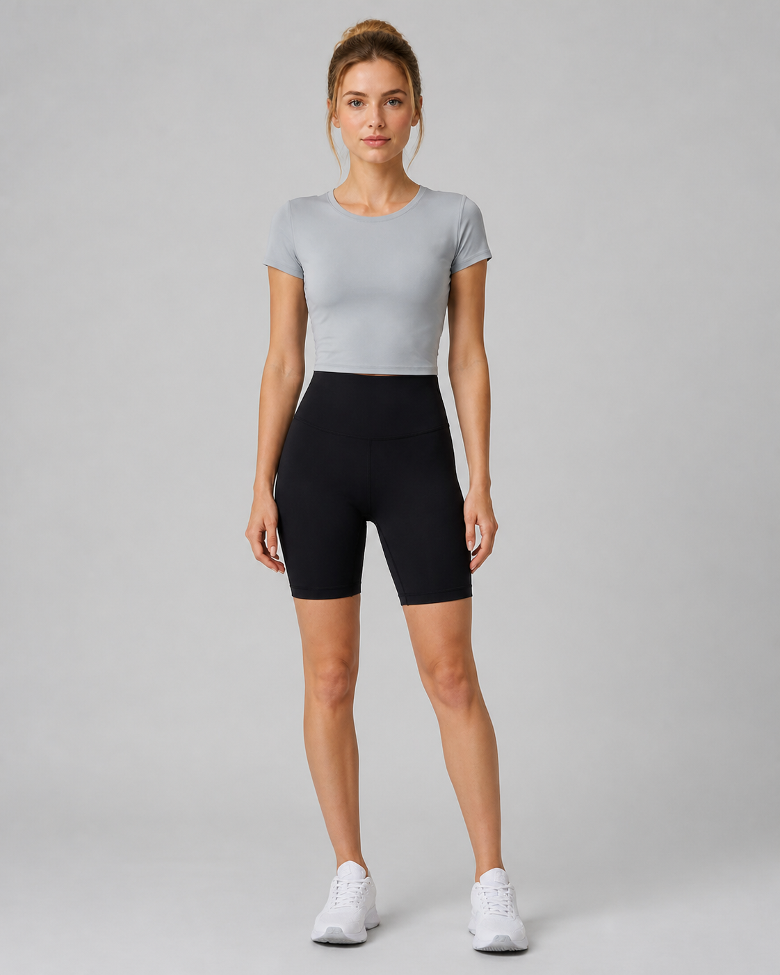 Lycra High-Waist Yoga Shorts
