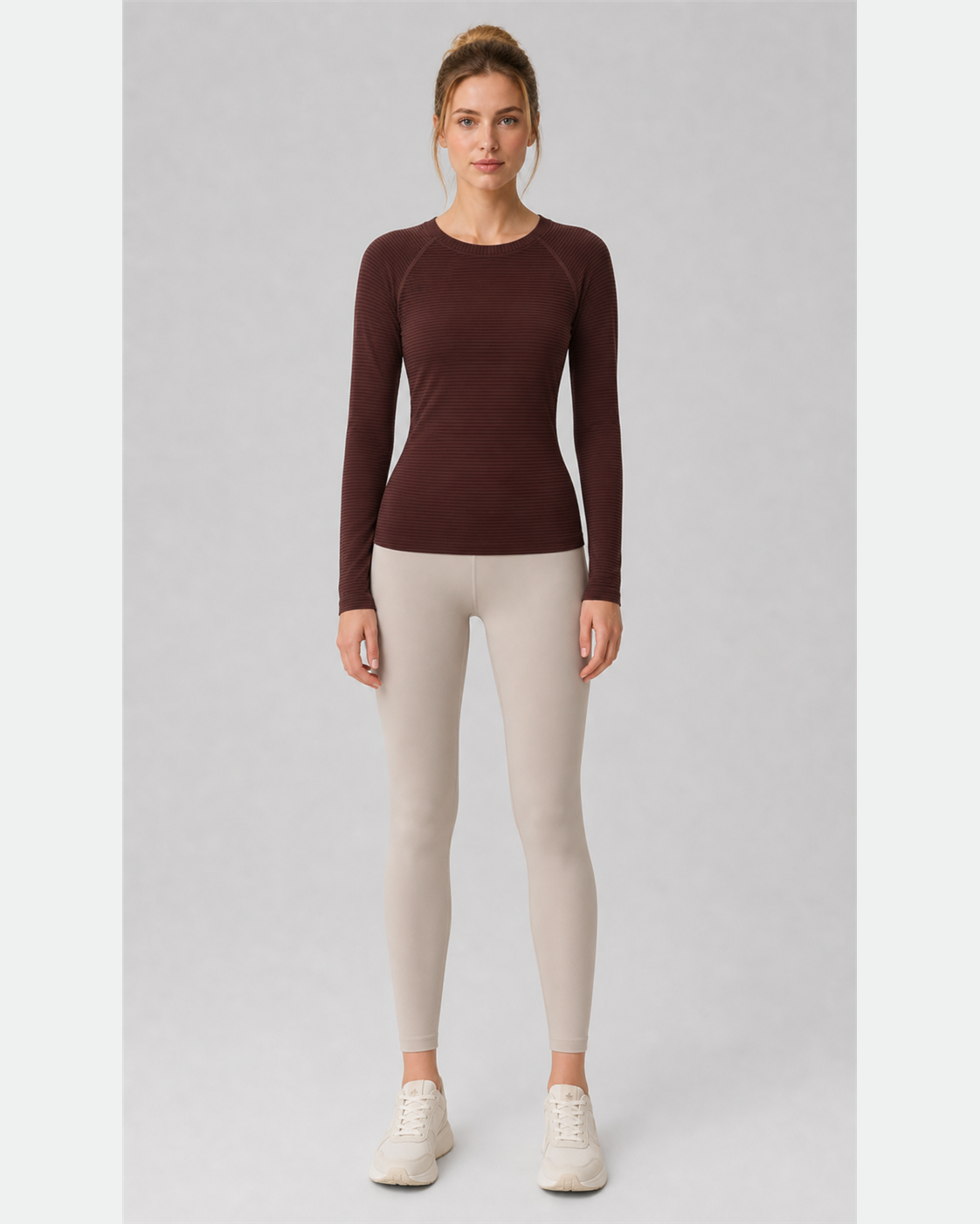 Approved product image 001 | Crew Neck Long-Sleeve Yoga Top