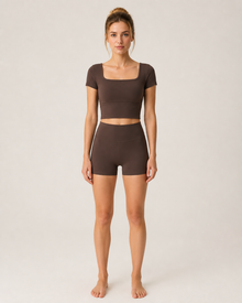 NULS Square Neck Built-In Bra Crop Top