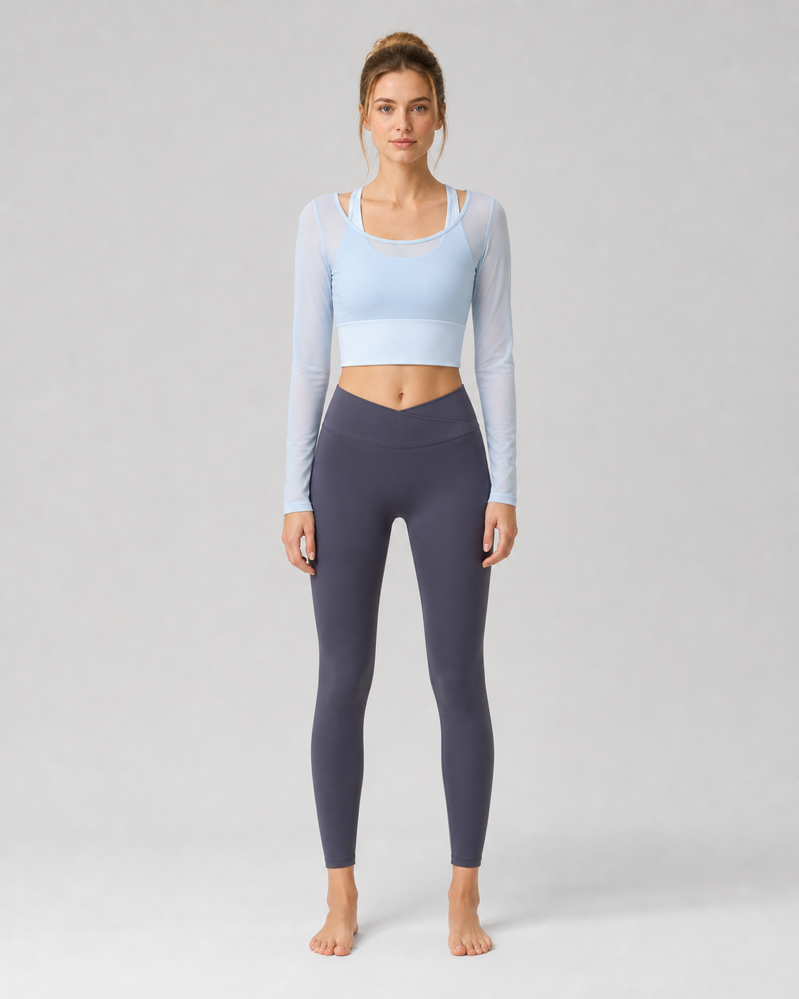 Approved product image 001 | Mesh Long-Sleeve Padded Yoga Top