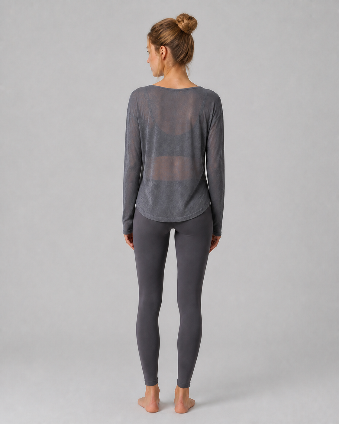 Approved product image 002 | Slub V-Neck Long-Sleeve Yoga Top