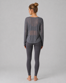Slub V-Neck Long-Sleeve Yoga Top