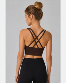 Cross-Back Padded Yoga Bra