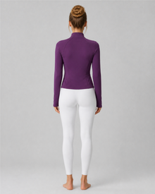 Velvet Stand-Collar Yoga Jacket