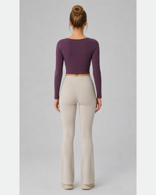 U-Neck Long-Sleeve Padded Yoga Top