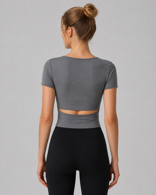 Approved product image 002 | Bare-Feel Hollow-Back Yoga Tee