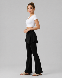 2-in-1 Skirted Flare Yoga Pants