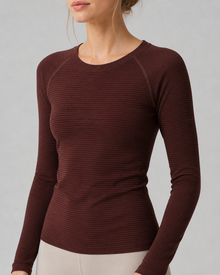 Crew Neck Long-Sleeve Yoga Top