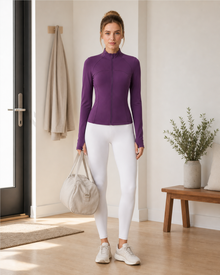 Velvet Stand-Collar Yoga Jacket