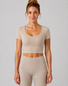 NULS Balletcore Mesh-Back Crop Top
