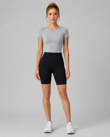 Lycra High-Waist Yoga Shorts