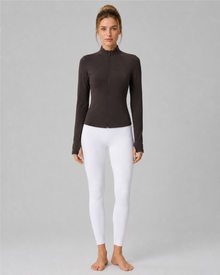 Velvet Stand-Collar Yoga Jacket