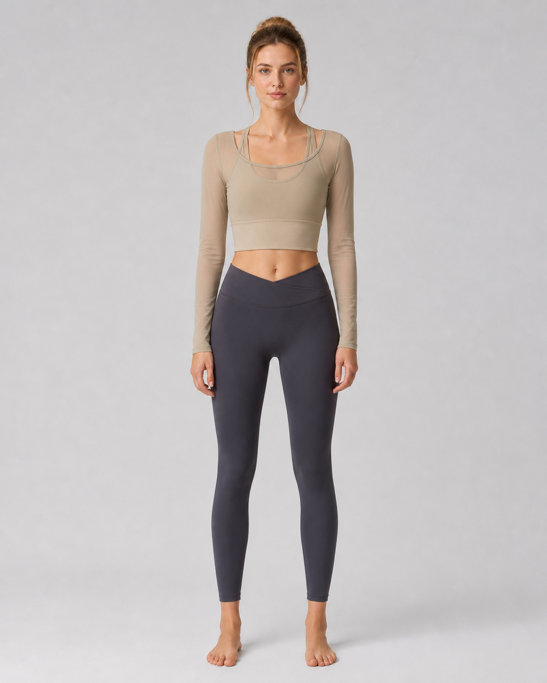 Approved product image 007 | Mesh Long-Sleeve Padded Yoga Top