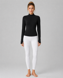 Velvet Stand-Collar Yoga Jacket