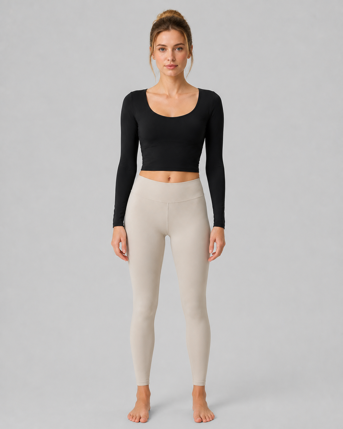 Approved product image 008 | U-Neck Long-Sleeve Padded Yoga Top