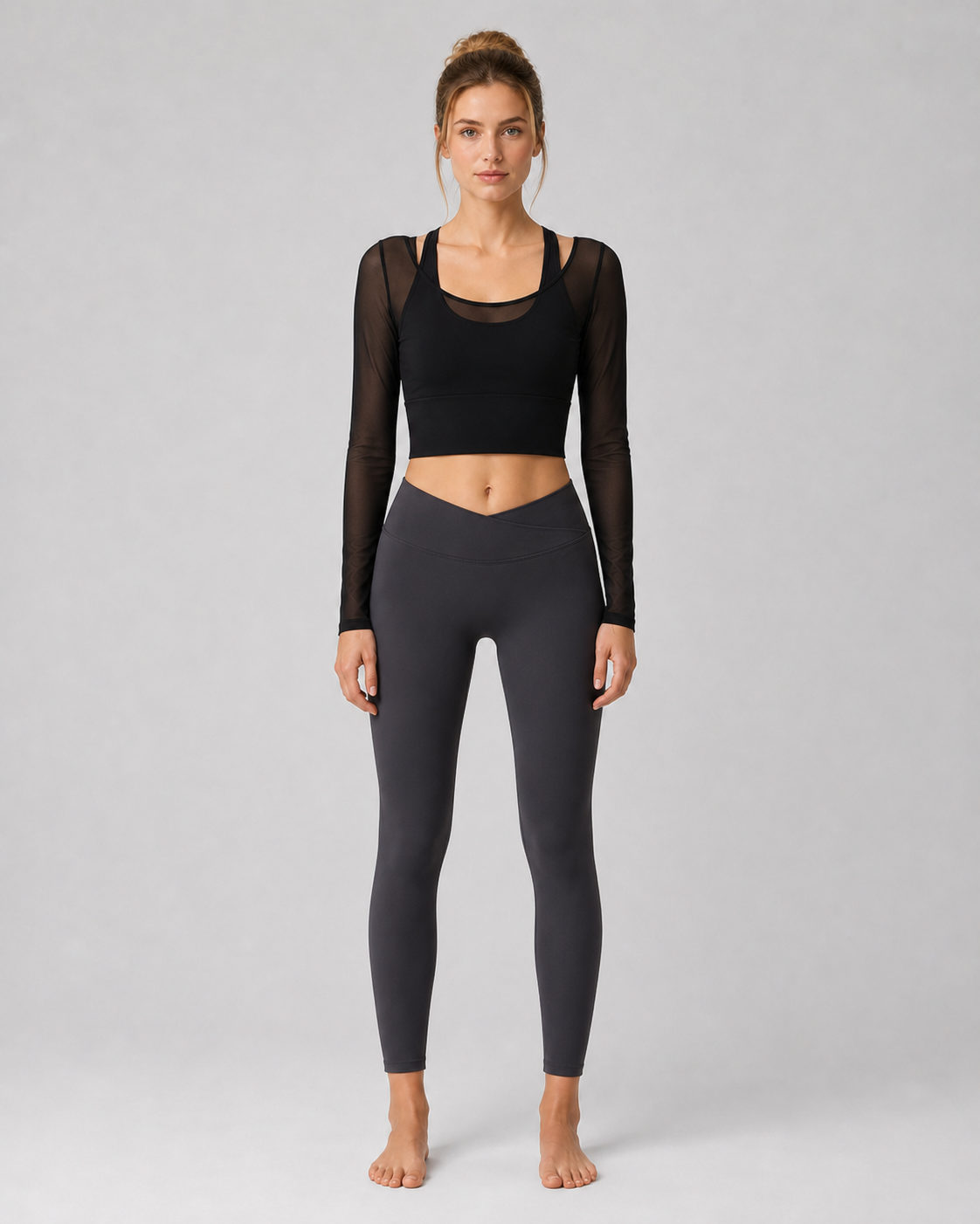 Approved product image 008 | Mesh Long-Sleeve Padded Yoga Top