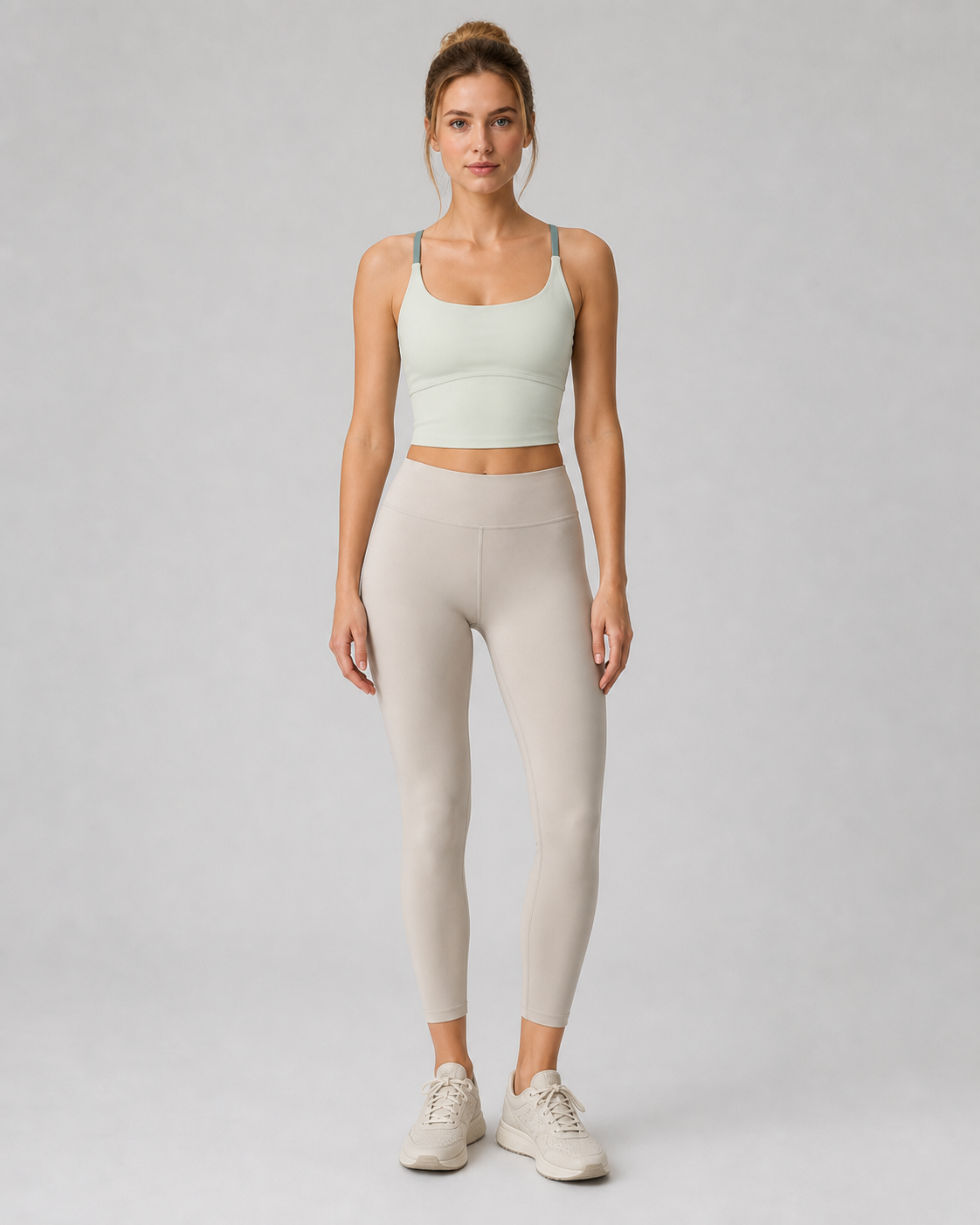 Colorblock Cross-Back Yoga Bra