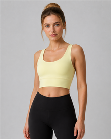 Cross-Back Padded Yoga Bra