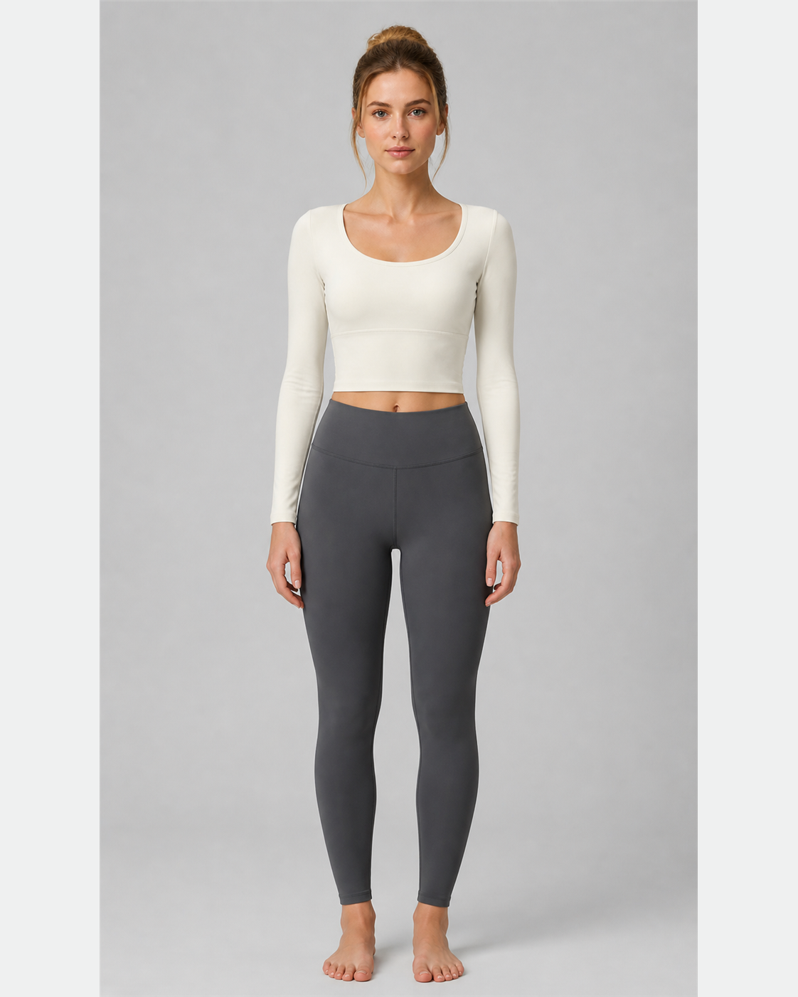 Approved product image 009 | U-Neck Long-Sleeve Padded Yoga Top