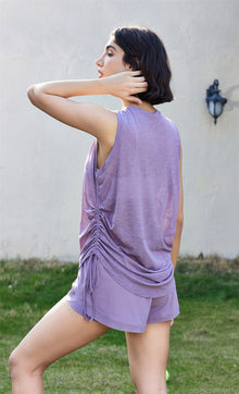 Bamboo Charcoal Drawstring Yoga Tank