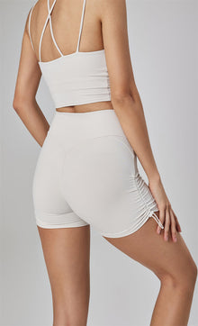 BareFeel Adjustable High-Waist Yoga Shorts