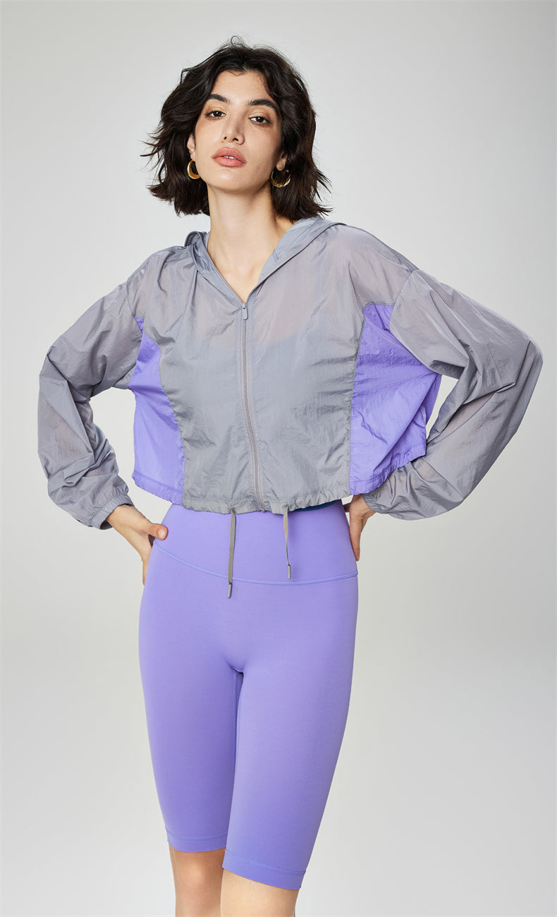 Lightweight Hooded Active Jacket main product view - Lepeins active jacket for yoga, Pilates and daily movement