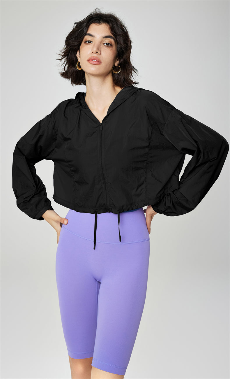 Lightweight Hooded Active Jacket hem detail - Lepeins active jacket for yoga, Pilates and daily movement