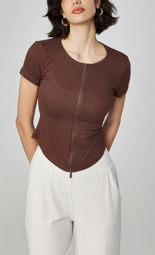 Eco-Modal Slim Fit Yoga Tee main product view - Lepeins yoga top for yoga, Pilates and daily movement