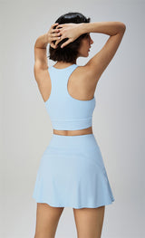 2-in-1 Yoga Skirt for Women - Cross-Waist Tennis Skirt with Inner Shorts