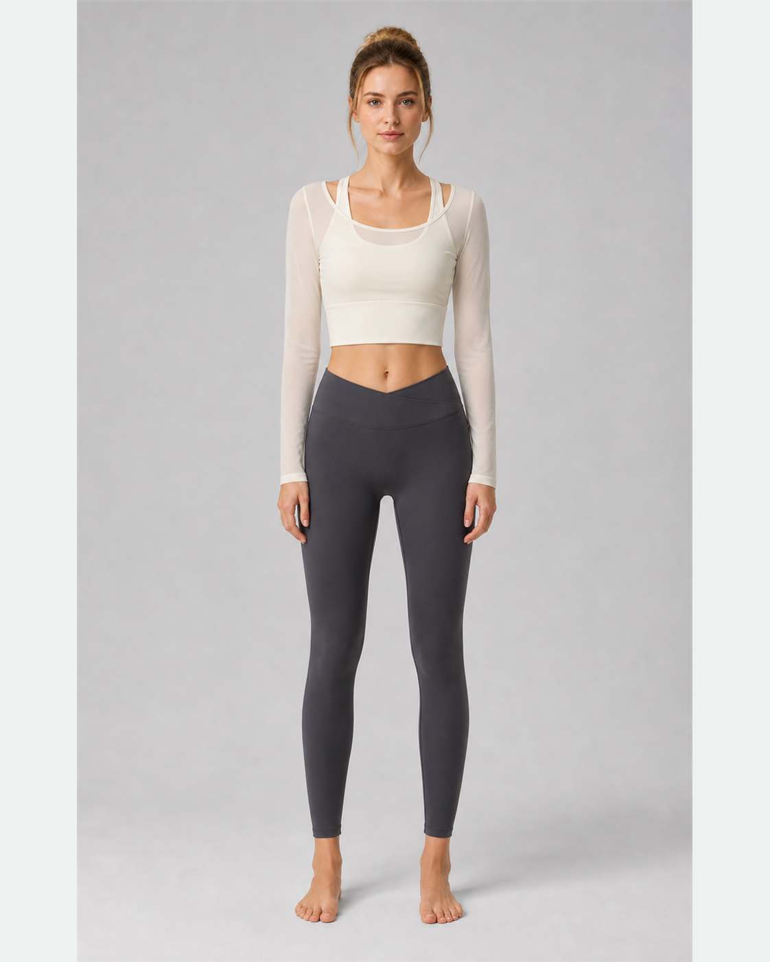 Approved product image 011 | Mesh Long-Sleeve Padded Yoga Top