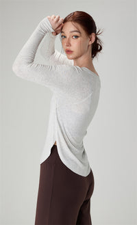 Bare Sensation Off-Shoulder Yoga Top