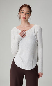 SNU Off-Shoulder Yoga Top
