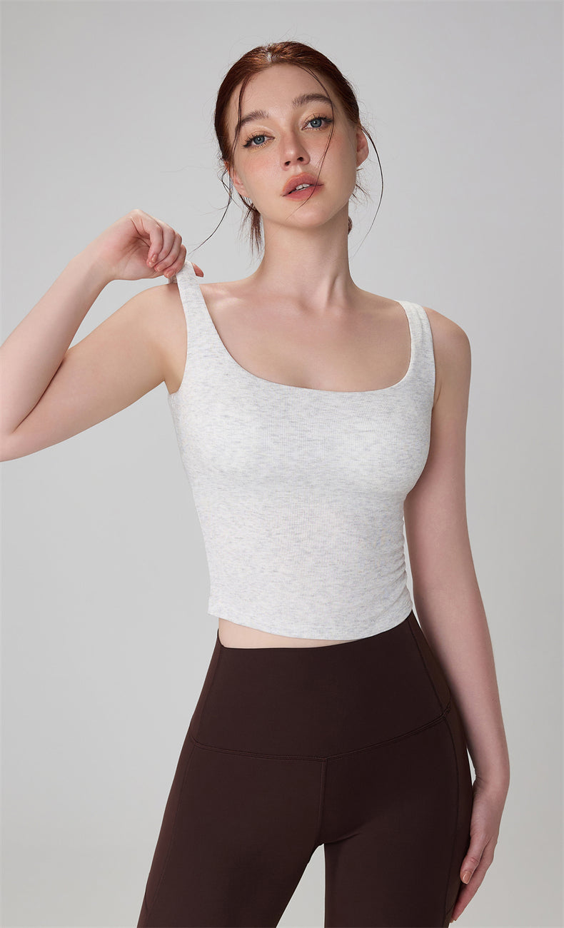 BareFeel Modal Ribbed Yoga Tank with Broad Straps