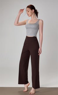 High waisted straight leg wide leg pants