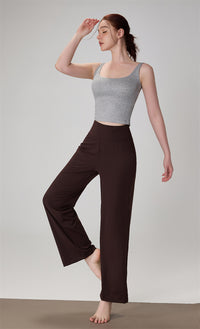 High waisted straight leg wide leg pants