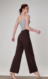 High waisted straight leg wide leg pants