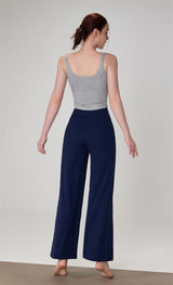 High waisted straight leg wide leg pants