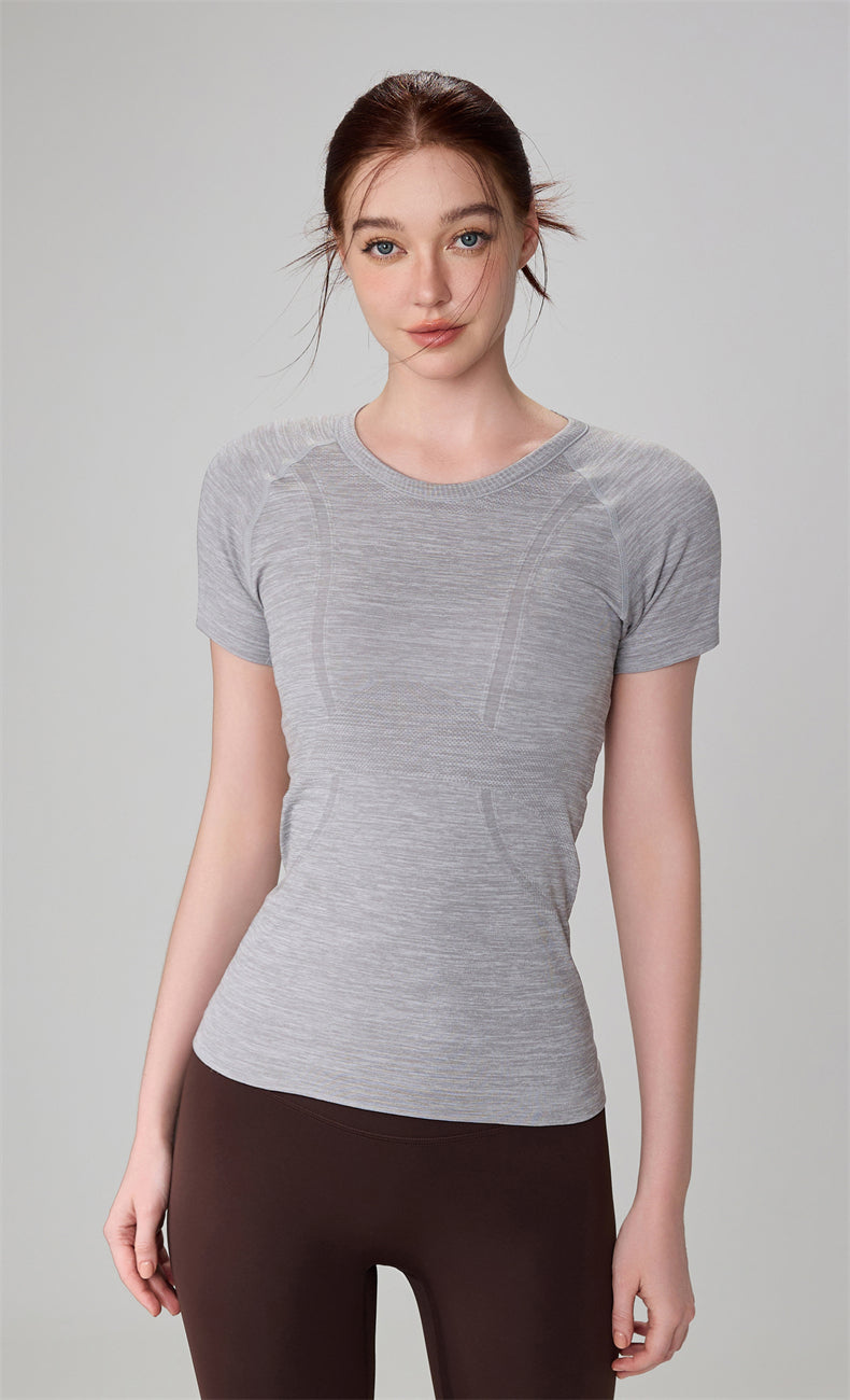 Seamless Sculpt Short Sleeve Tee main product view - Lepeins yoga top for yoga, Pilates and daily movement
