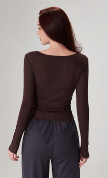 Modal Ribbed Long-Sleeve Yoga Top