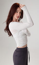 Modal Ribbed Ruched Slim-Fit Yoga Top