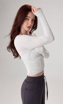 Modal Ribbed Long-Sleeve Yoga Top